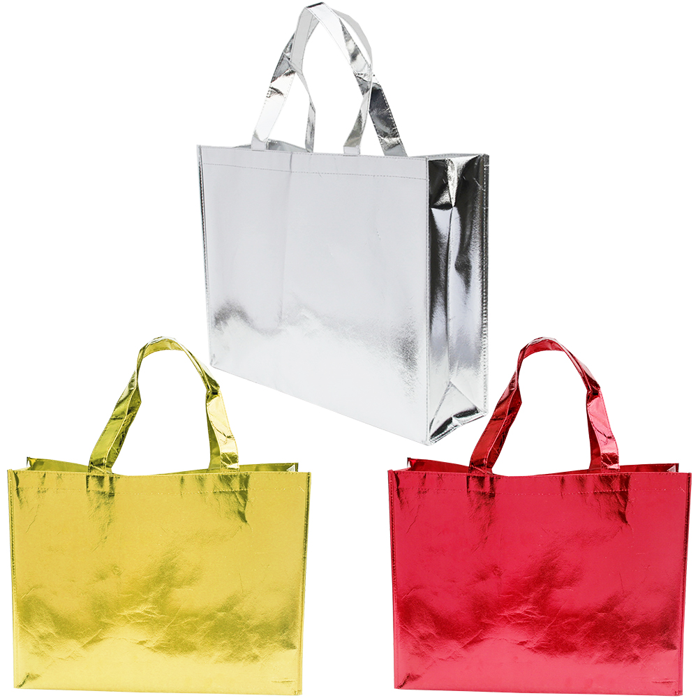 SACOLA DE TNT METALIZADO COM ALCA 45X34,5X13CM