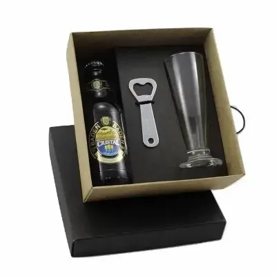 KIT CERVEJA ARTESANAL COM TAÇA E ABRIDOR