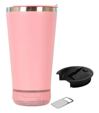Copo térmico com caixa de som bluetooth