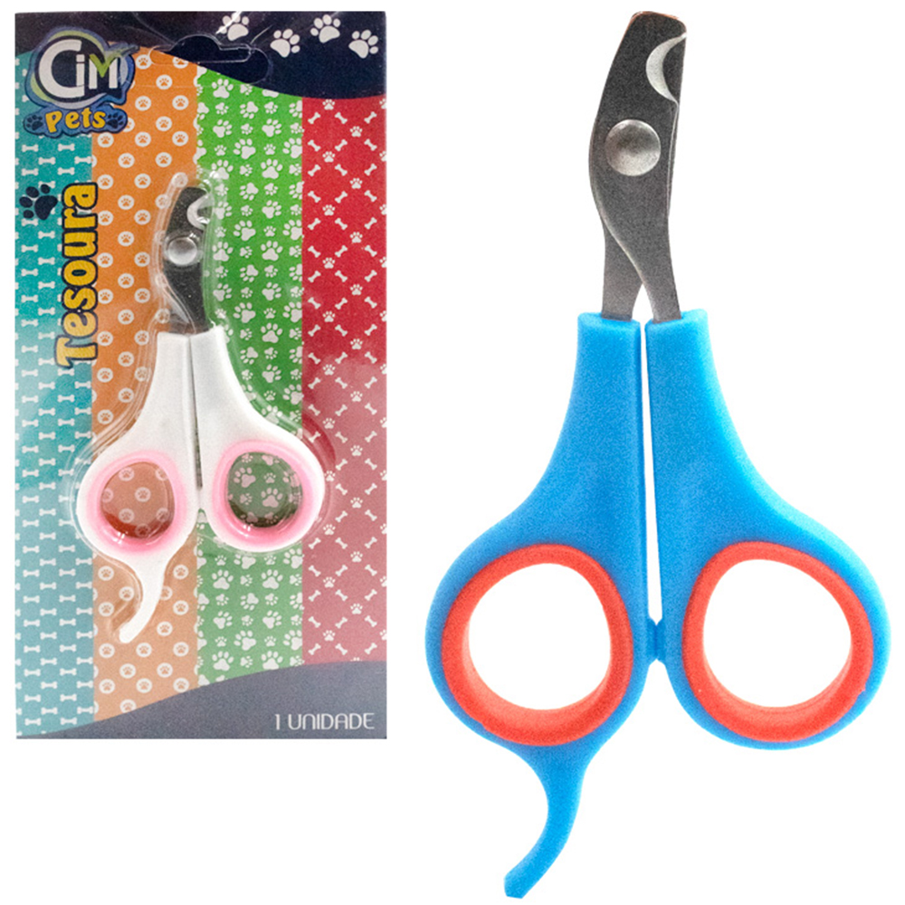 TESOURA CORTADOR DE UNHA COLORS 10CM NA CARTELA