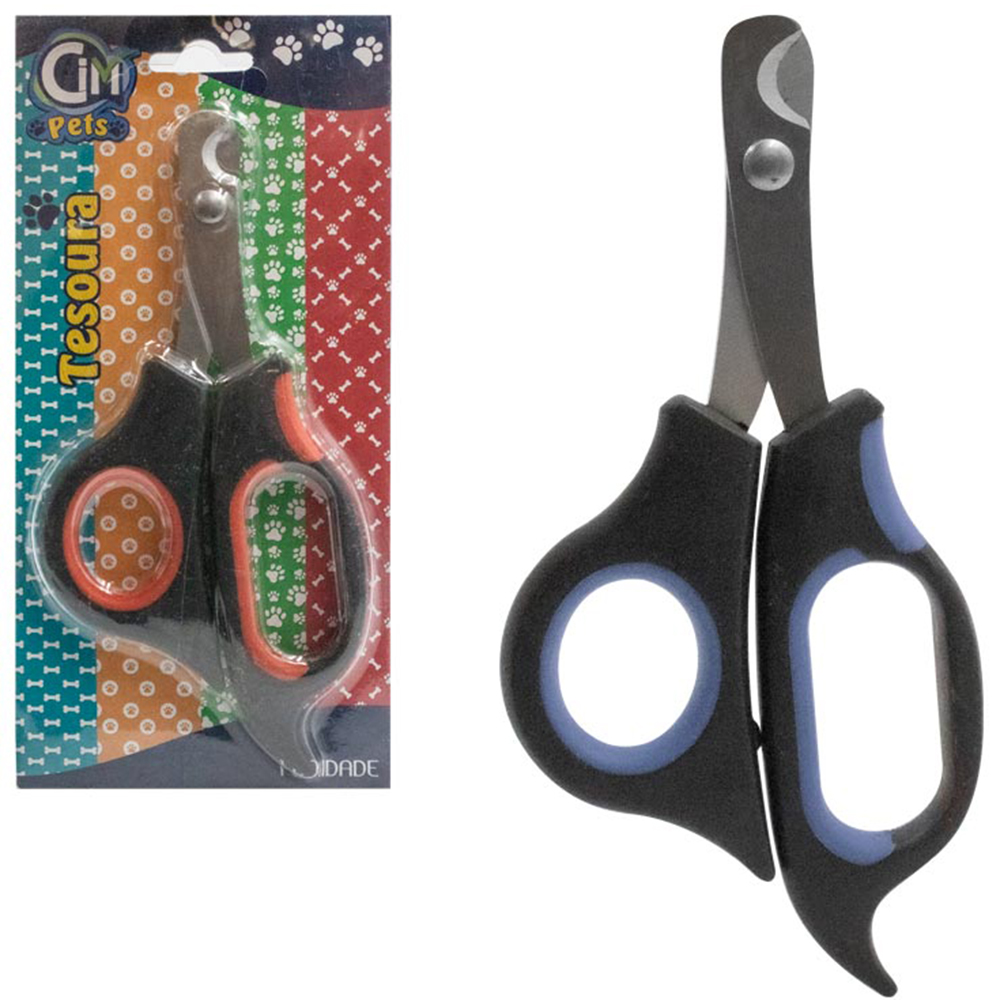 TESOURA CORTADOR DE UNHA PARA PET COLORS 15CM NA CARTELA