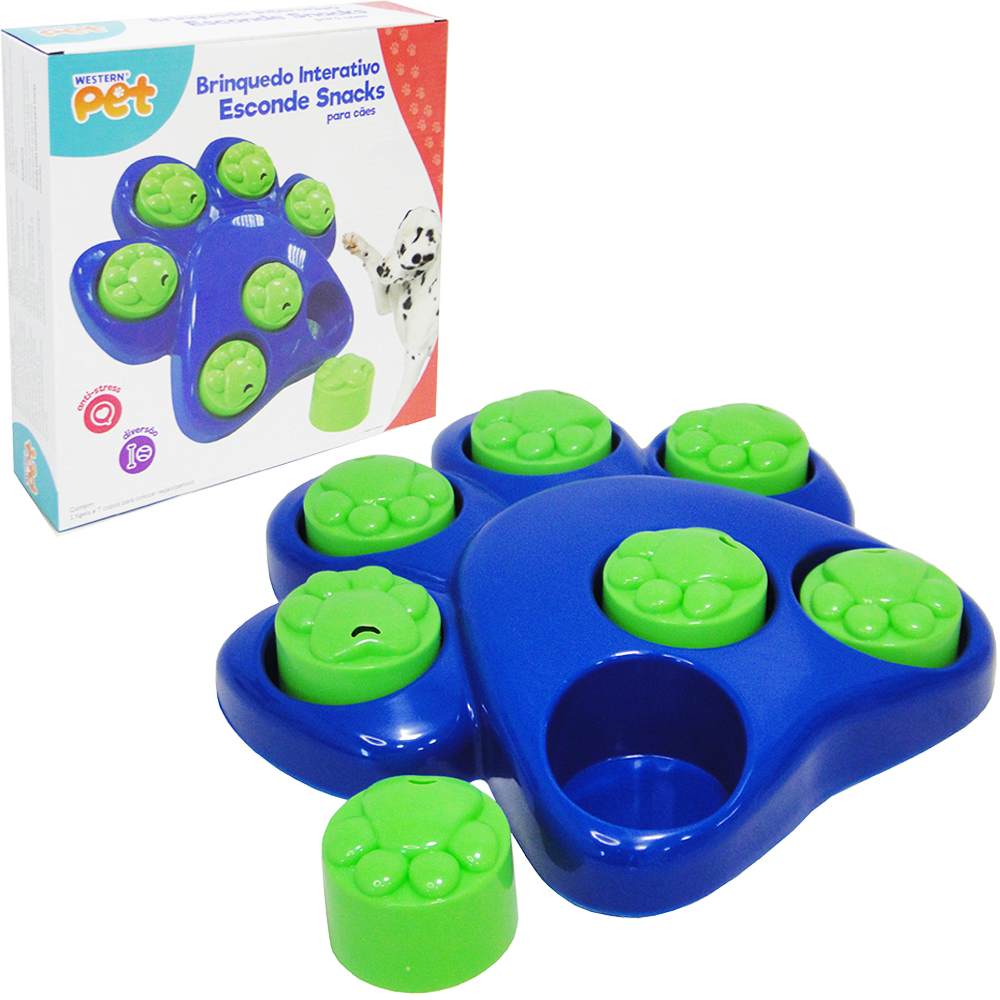 BRINQUEDO INTERATIVO ESCONDE SNACKS PARA CACHORRO COM 7 COMPARTIMENTOS PATA